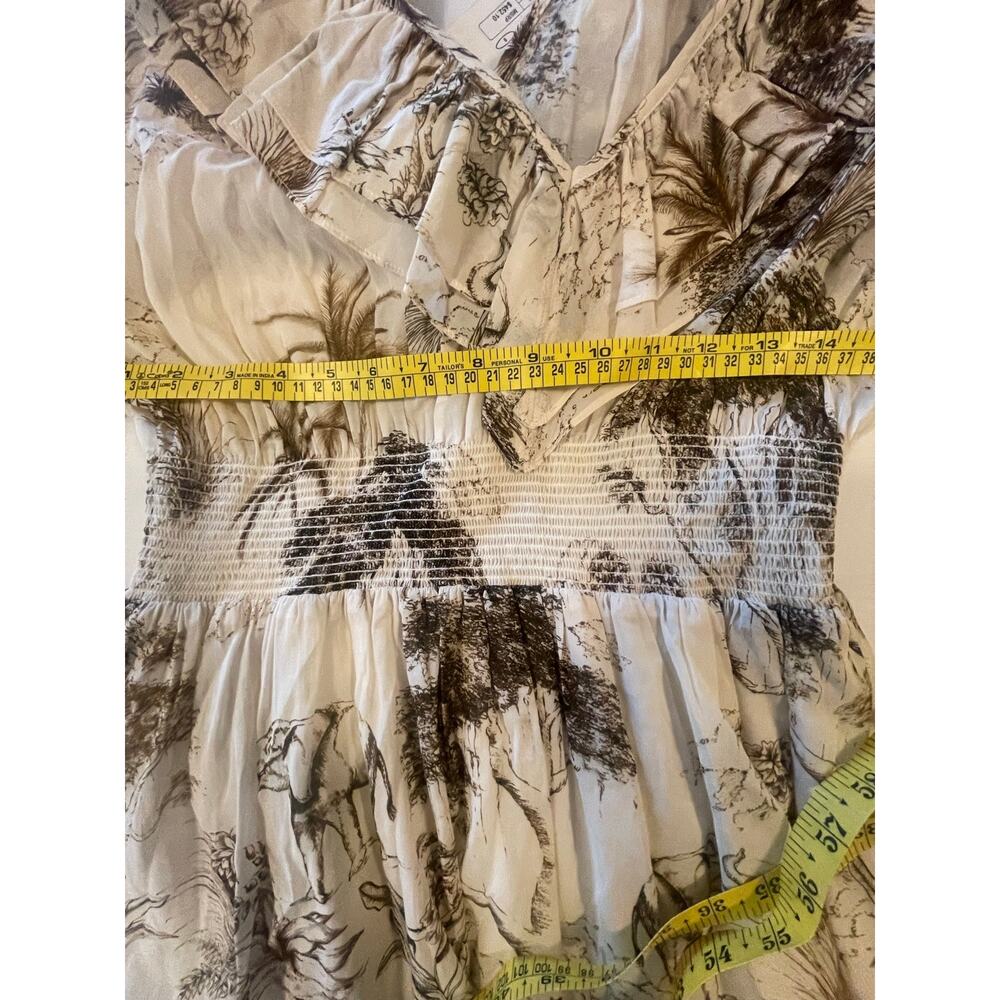 Sandro Paris Safari Toile Ruffle Midi Dress - Picture 8 of 11